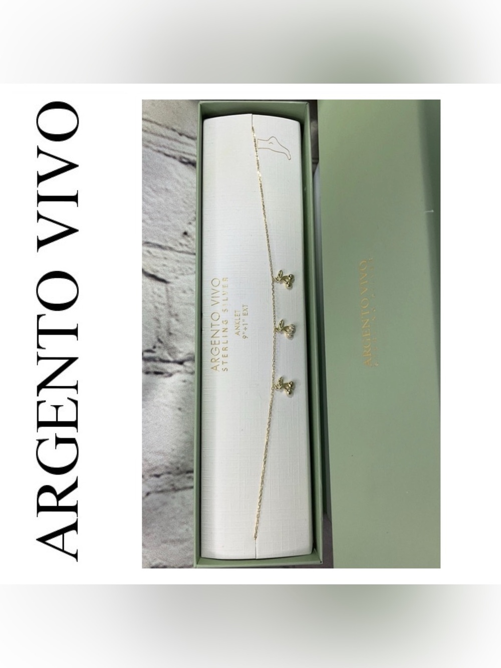🌟🌟 Argento Vivo 18K Gold Plated Sterling Silver Anklet